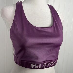 Peloton Purple Satin No Limits Sports Bra